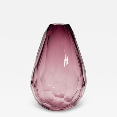 Hand Blown Murano Barrel Vase in Amethyst Extra Tall