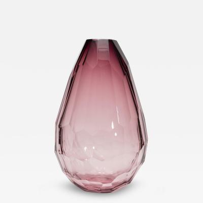 Hand Blown Murano Barrel Vase in Amethyst Extra Tall
