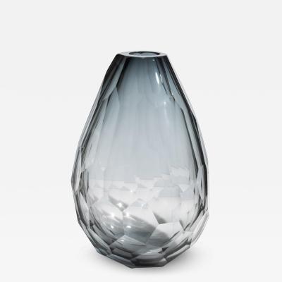 Hand Blown Murano Barrel Vase in Grey XXL