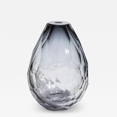 Hand Blown Murano Barrel Vase in Grey XXL