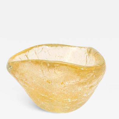 Hand Blown Murano Bowl with 24 Karat Gold Flecks