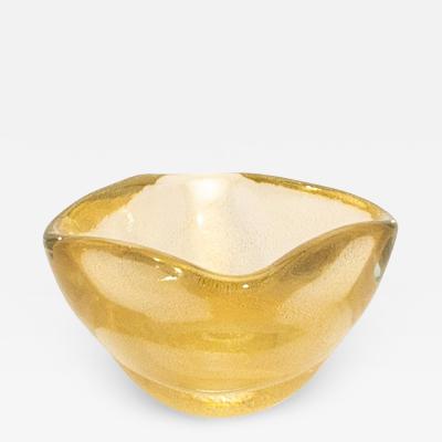Hand Blown Murano Bowl with 24 Karat Gold Flecks