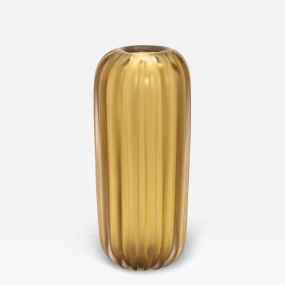 Hand Blown Murano Cactus Vase in Amber Large