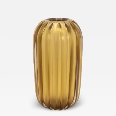 Hand Blown Murano Cactus Vase in Amber Medium
