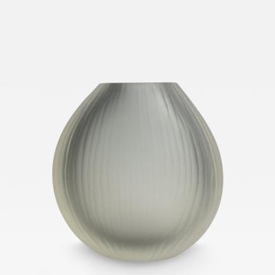 Hand Blown Murano Canetto Vase in Grey Medium