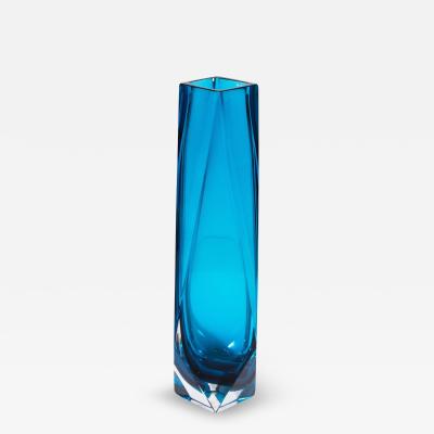 Hand Blown Murano Goccia Vase in Azure Blue Large