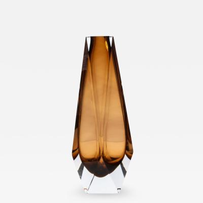 Hand Blown Murano Goccia Vase in Tobacco