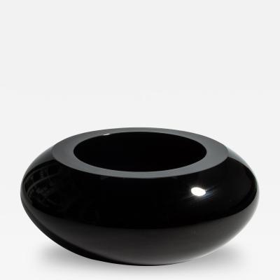 Hand Blown Murano Poker Bowl in Onyx Black