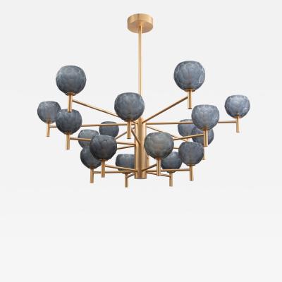 Hand Blown Murano Spider Chandelier with Brushed Brass Fittings