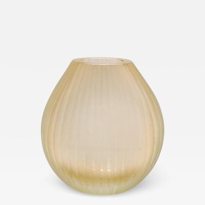 Hand Blown Murano Supreme Vase in Clear with 24 karat Gold Flecks Large