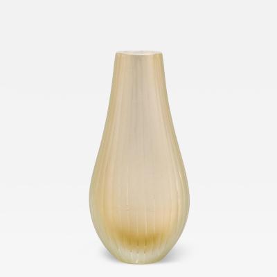 Hand Blown Murano Supreme Vase in Clear with 24 karat Gold Flecks Tall