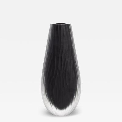 Hand Blown Murano Supreme Vase in Onyx Black Tall
