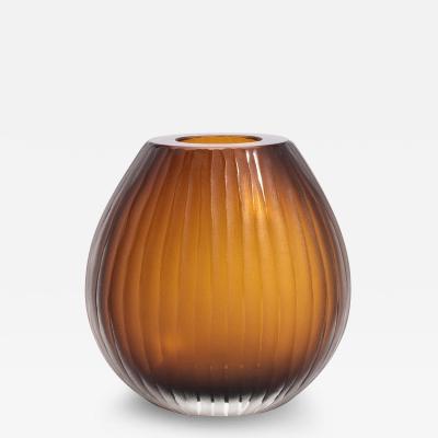 Hand Blown Murano Surpime Vase in Tobacco Lage