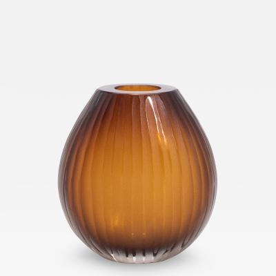 Hand Blown Murano Surpime Vase in Tobacco Medium