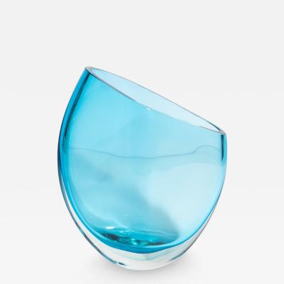 Hand Blown Murano Teardrop Vase in Lagoon Blue Medium