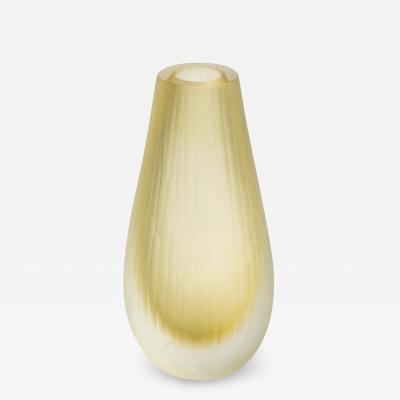 Hand Blown Murano Vase Canetto in Tobacco