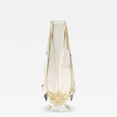 Hand Blown Murano Vase Goccia in Clear with 24 Karat Gold Flecks Medium