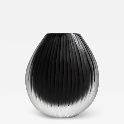 Hand Blown Murano Vase Supreme in Black Medium