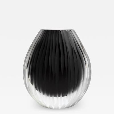 Hand Blown Murano Vase Supreme in Black Small