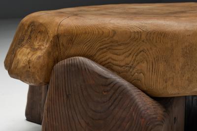 Hand Carved Brutalist Coffee Table France 2025