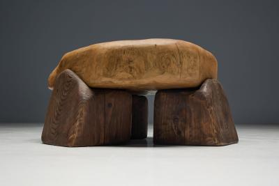 Hand Carved Brutalist Coffee Table France 2025