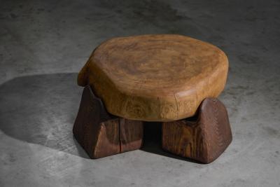 Hand Carved Brutalist Coffee Table France 2025