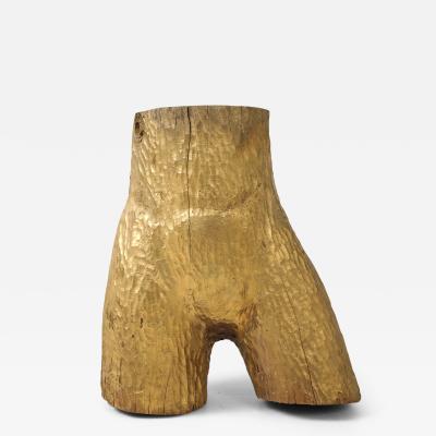 Hand Carved Gilded Tree Trunk Lower Torso