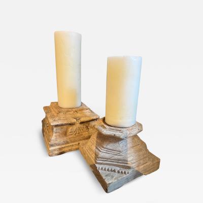 Hand Carved Indian Candle Holders
