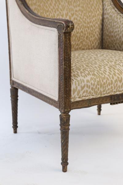 Hand Carved Louis XVI Bergere