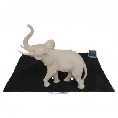 Hand Carved Resin Stone Elephant Good Luck Trunk