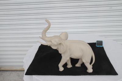 Hand Carved Resin Stone Elephant Good Luck Trunk