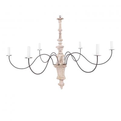 Hand Carved Six Arm Chandelier