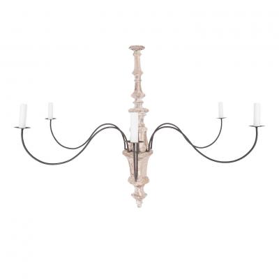 Hand Carved Six Arm Chandelier