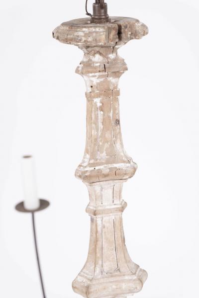 Hand Carved Six Arm Chandelier