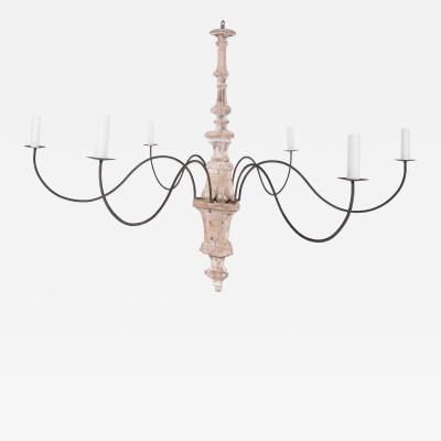Hand Carved Six Arm Chandelier