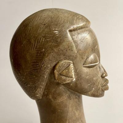 Hand Carved Soapstone Tribal Bust 1940s