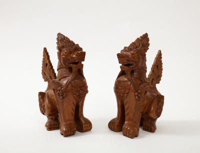 Hand Carved Teak Temple Guards