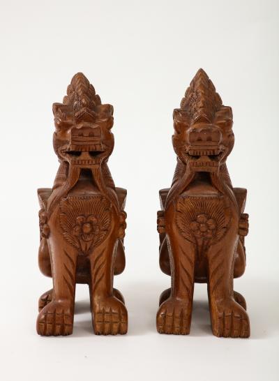 Hand Carved Teak Temple Guards