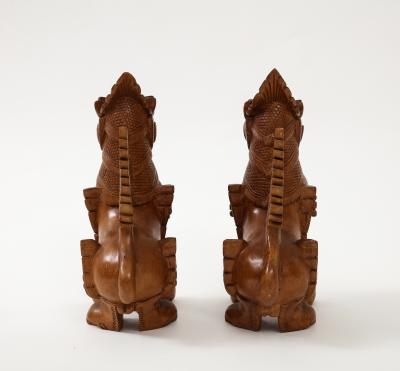 Hand Carved Teak Temple Guards