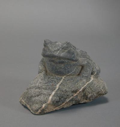 Hand Carved Toad on a Rock