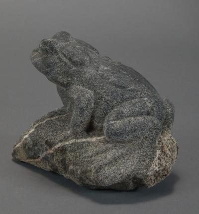 Hand Carved Toad on a Rock