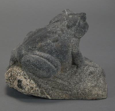 Hand Carved Toad on a Rock