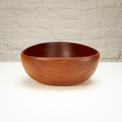 Hand Carved Triangular Teak Fruit Bowl Denmark 1960s