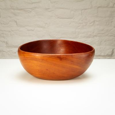 Hand Carved Triangular Teak Fruit Bowl Denmark 1960s
