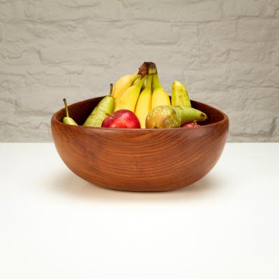 Hand Carved Triangular Teak Fruit Bowl Denmark 1960s