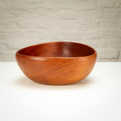 Hand Carved Triangular Teak Fruit Bowl Denmark 1960s