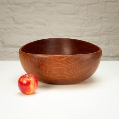 Hand Carved Triangular Teak Fruit Bowl Denmark 1960s