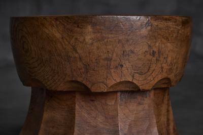 Hand Carved Usu Wooden Mortar Japan Early 20th Century