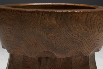 Hand Carved Usu Wooden Mortar Japan Early 20th Century