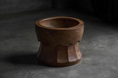 Hand Carved Usu Wooden Mortar Japan Early 20th Century